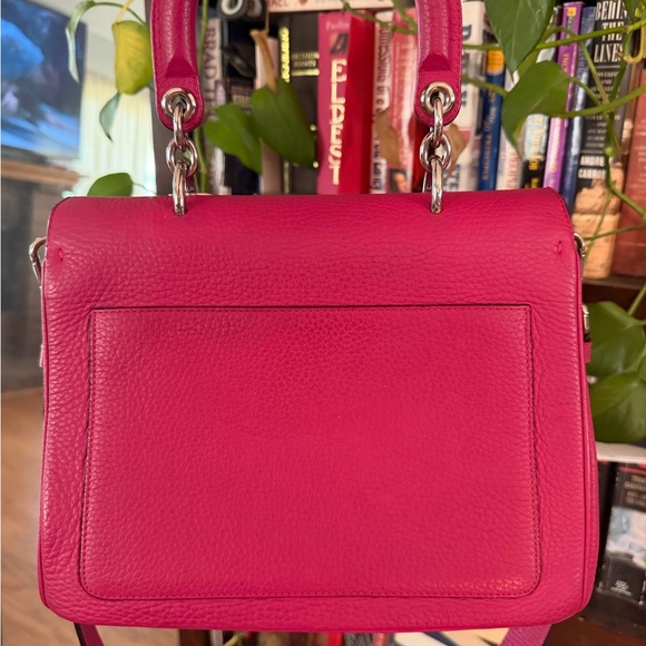 Dior Fuchsia Leather Top-Handle Satchel with Silver Hardware - Picture 3 of 5